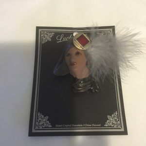 Hand Crafted Porcelain/ China Painted Pin